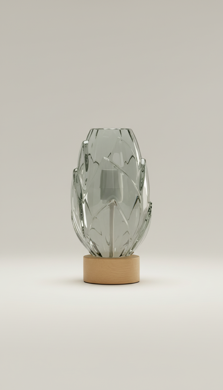 Eucalyptus glass table lamp in minimalist form