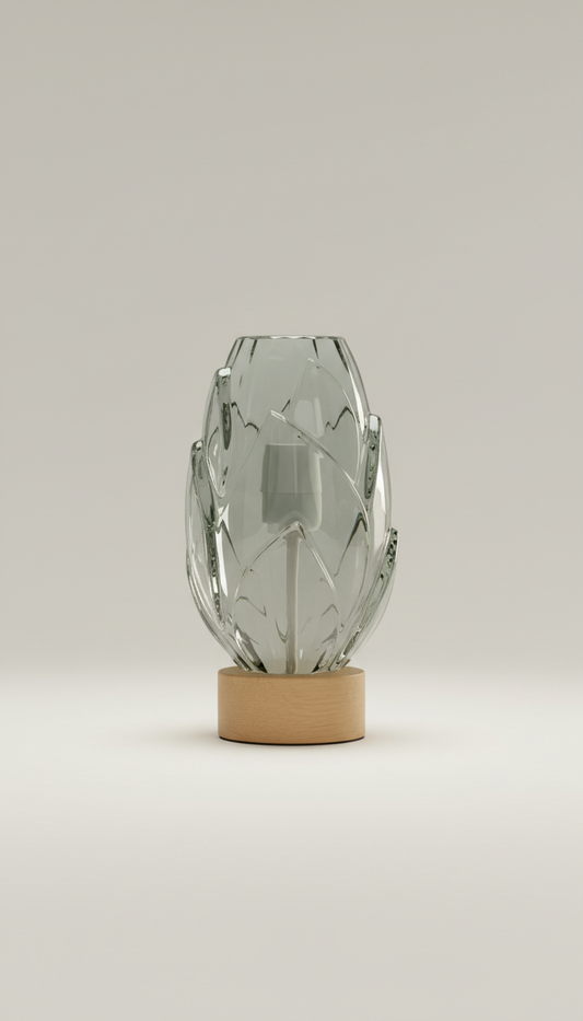 Eucalyptus glass table lamp in minimalist form
