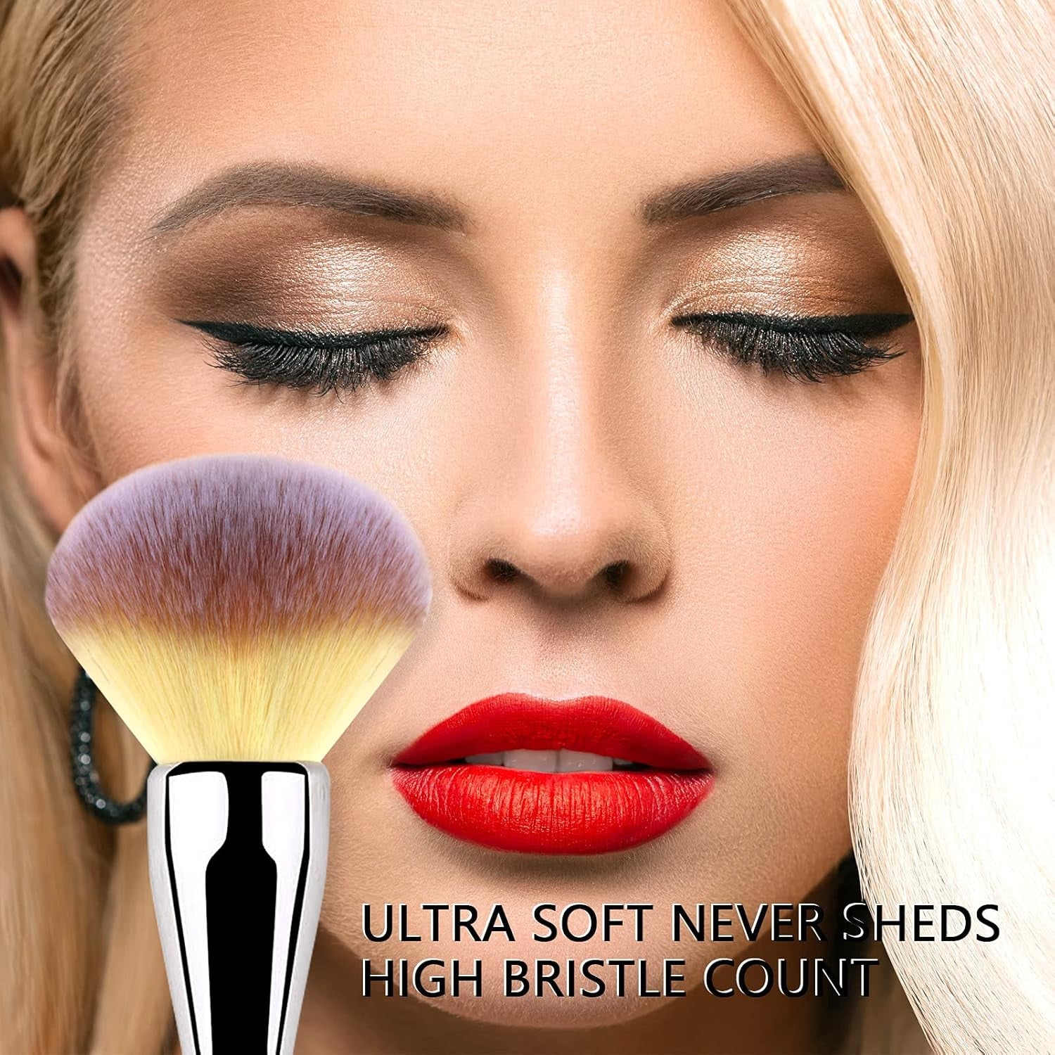 Foundation Brush, Large Powder Brush Flat Arched Premium Durable Kabuki Makeup Brush Perfect for Blending Liquid,Cream and Flawless Powder,Buffing, Blending,Concealer …
